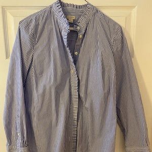 J. Crew button up with ruffle collar